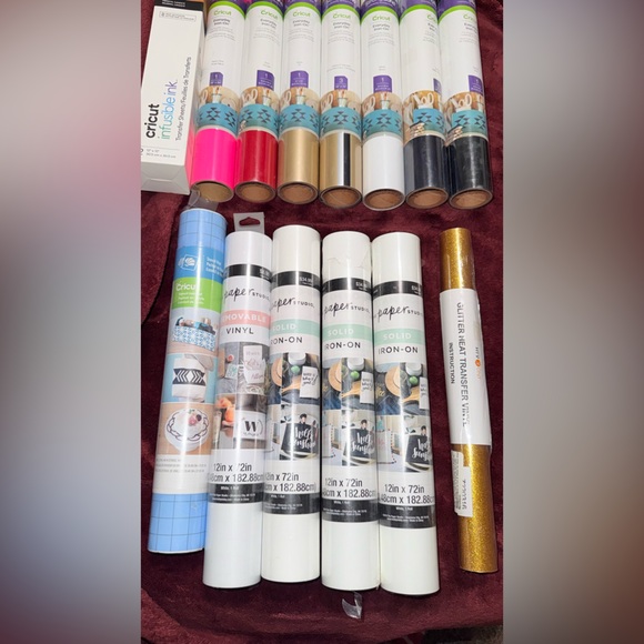NWT’S Cricut-Compatible Craft Material Lot–Vinyl & Heat Transfer Rolls+Organizer - Picture 12 of 13